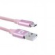 Cable USB MobiFree MB-923613 - USB 2.0/Micro USB - 1M - Rosa