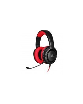 Diadema Corsair HS35 Stereo Gaming - Alámbrico - 3.5 mm - Micrófono - Rojo