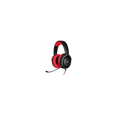 Diadema Corsair HS35 Stereo Gaming - Alámbrico - 3.5 mm - Micrófono - Rojo