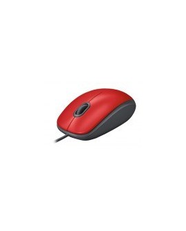 Mouse Logitech M110 - Alámbrico - USB - Rojo