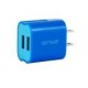 Cargador GINGA Spring Cubo - 2 USB - Azul