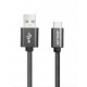 Cable USB Ginga - USB 2.0 - USB A - USB C - 1M - Macho - Gris