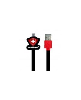 Cable USB Ginga Swiss Navy SN16CDR01 - 1m - USB - Micro - 3D - Negro/Rojo