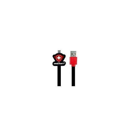 Cable USB Ginga Swiss Navy SN16CDR01 - 1m - USB - Micro - 3D - Negro/Rojo