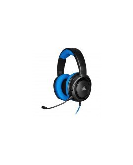 Diadema Corsair HS35 Stereo Gaming - Alámbrico - 3.5 mm - Micrófono - Azul