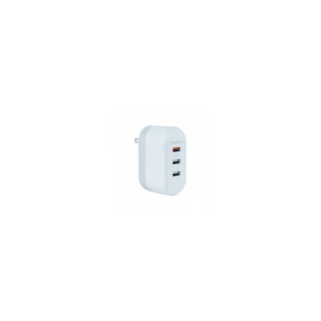 Cargador de Pared MobiFree MB-923378 - USB -3 Puertos - Blanco